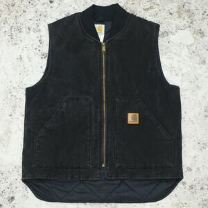 Vintage Carhartt V02 ONX Onyx Faded Black Vest